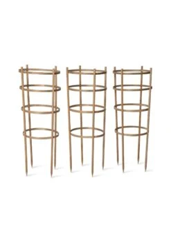 Bamboo Tomato Cages, Set Of 3 -Soil N Tool Sales 8613426 4679 bamboo tomato cages 3